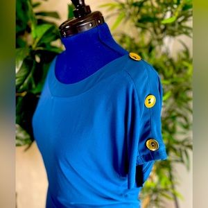 Royal Blue Colored Fitted Dress/ Branded By Mine/ Size L